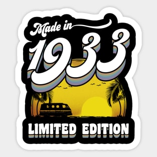 Made in 1933 90th Birthday Gift 90 Years Old 90th Birthday Sticker